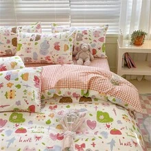 1入組花卉印花單人被套,柔軟舒適,機洗不褪色 - 番茄塗鴉 - 查看 4