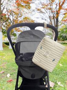 1 Pieza Bolsa Portátil Para Botella De Leche Con Patrón De Dinosaurio, Se Puede Colgar En El Cochecito De Bebé, Adecuado Para Conveniencia Diaria Y Viajes, Cuatro Estaciones - Beis - Ver 1