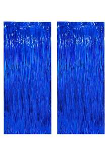 1 pieza Cortina de gotas de lluvia azul oscuro para decoración de fondo de fiesta - azul real - Ver 6