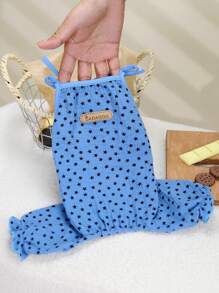 1pc Pet Star Print Suspender Jumpsuit - Blue - View 2