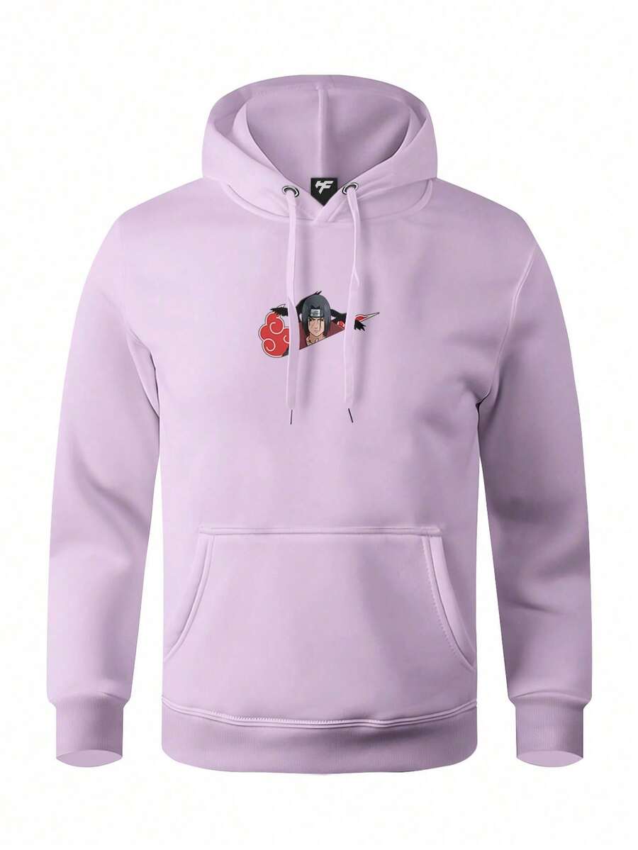 Men Hoodies - 中紫紅色 - 查看 1