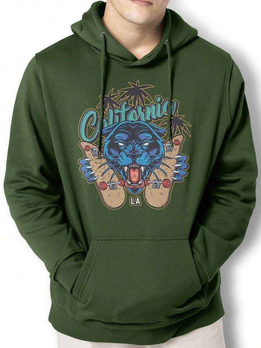 Men Hoodies - xanh quân đội - Xem 1