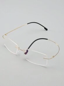 1pc Rimless Titanium Lightweight Non-Prescription Glasses, Screwless Hinge, Bendable Temple Suitable For Cosplay, Teachers, Lawyers Clear Glasses Accessories Glasses Accessories For Women - Clear - View 12