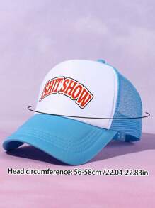 1 pezzo nuovo arrivo unisex "Show" lettera stampa cappello da sole traspirante in rete per autisti di camion, berretto da baseball, adatto per feste e uso quotidiano casual