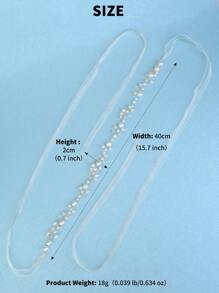 1件优雅新娘仿珍珠和水钻串珠婚纱腰带。情人节配饰