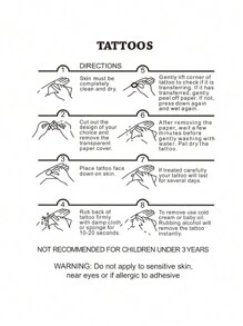 6pcs Black Feather/Butterfly/Flower/Letter Temporary Tattoo Sticker Set For Leg, Ankle, Clavicle & Neck - Black - View 8