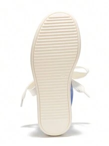 Women's Low-Top Thick Lace-Up Round Toe Casual Athletic Sneakers - Blue - View 7