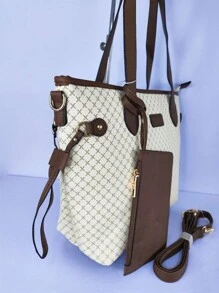 Women Tote Bags - 咖啡棕 - 查看 3