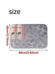 YIMEIS 1 Miếng Flannel Hình hoa hướng dương Dập nổi Thảm trải sàn , Phong cách Với Mềm mại & Thoải mái Hấp thụ nước & Chống trượt Tính năng , Thích hợp Đối với Phòng - Xám - Xem 2