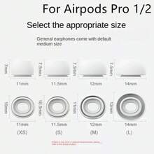 苹果 Pro 1/2 专用白色柔软硅胶耳塞套（2个装），带防尘网，柔软硅胶材质，完美贴合耳道，佩戴更舒适。L、M、S、XS 码可选。 - 白色 - 查看 9