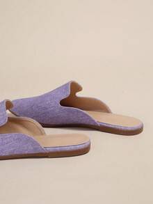 Fashionable Purple Closed Toe Flats Ballerinas For Women - Purple - View 3