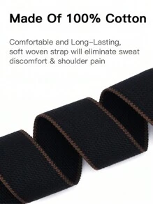 Cinta De Guitarra , Suave Guitarra Alças Com 3 , Alça Botão Adaptador , 1 Par Alça E 5 Palhetas Set Para Guitarra - Preto - Visão 3