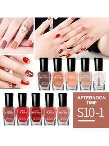 10瓶装速干水性指甲油套装（5毫升/瓶），下午系列，适合初学者，无需烘烤或UV灯美甲 - 彩色 - 查看 2