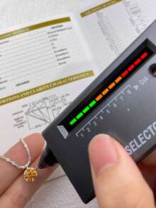 Newsoul 1件925纯银1克拉6爪镶嵌圆形D色莫桑石钻石吊坠项链，适合女性婚礼新娘首饰派对礼物订婚永恒承诺项链，精致珠宝钻石项链