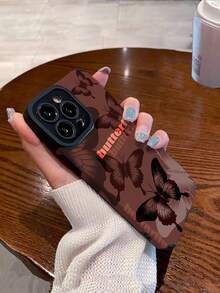 1個經典蝴蝶印花霧面抗摔TPU手機殼，適用於iPhone和三星15/15plus/15pro/15promax - 彩色 - 查看 5