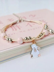 1 Miếng Dễ thương Thỏ Hoa Vòng tay Tinh tế Chân Máy bay Cừu Vật rủ xuống Vòng tay cườm Buổi tiệc Đồ trang sức Món quà - Nhiều màu - Xem 3