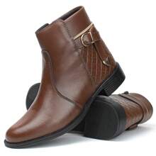 Women Ankle Boots & Booties - Coffee Brown - View 3