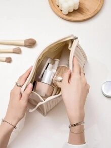 1 Túi Đựng Mỹ Phẩm Du Lịch Dung Tích Lớn PU Chống Thấm Nước Di Động Có Tay Cầm Và Ngăn Chia Túi Đa Năng Phụ Kiện Trang Điểm Cho Nữ Lưu Trữ Đa Năng Túi Vệ Sinh Du Lịch Túi Chăm Sóc Da Túi Trang Điểm Dụng Cụ Sắp Xếp Trang Điểm Dụng Cụ Đựng Đồ Trang Điểm Hộp Đựng Đồ Trang Điểm Túi Đựng Mỹ Phẩm Đựng Mỹ Phẩm Túi Đựng Mỹ Phẩm Dụng Cụ Sắp Xếp Mỹ Phẩm - Màu be - Xem 6