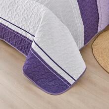 3 Pieces Dinjoy Boho Quilt Size Striped Patchwork Grey Bedspread Lightweight Boho Quilt Set Micofiber Farmhouse Quilt Set With 2 Pillowcases For All Seasons(,Purple Quilt) - Màu tím - Xem 5