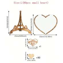 1pc Wooden Heart Design Guest Drop Box Creative DIY Signature Guest Book For Wedding, Party - L - View 3