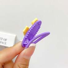 5入組女孩蝴蝶結樹脂發夾，漫畫式多彩配色，適合度假、日常穿搭和裝扮 - 彩色 - 查看 3