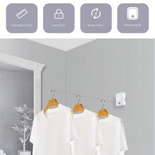 Portable Steel Wire Shrinkable Clothes Drying Line Household Wall Mounted Invisible Clothesline Heavy Duty Clothes Drying Laundry Line For Outdoor Indoor (Shipped In Random Colors) - Multicolor - View 10
