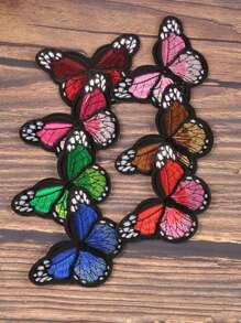 10 cái Phối màu Hình bướm Thêu Patch Đối với Quần áo Đồ trang trí , May vá , Sắt-Bật Huy hiệu - Nhiều màu - Xem 4