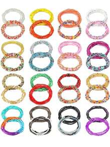 Multi-Pack Random Mix-Color Popular Bohemian Rainbow Acrylic Beads Chain Body Jewelry Belly Chain For Women, Gift - Multicolor - View 6