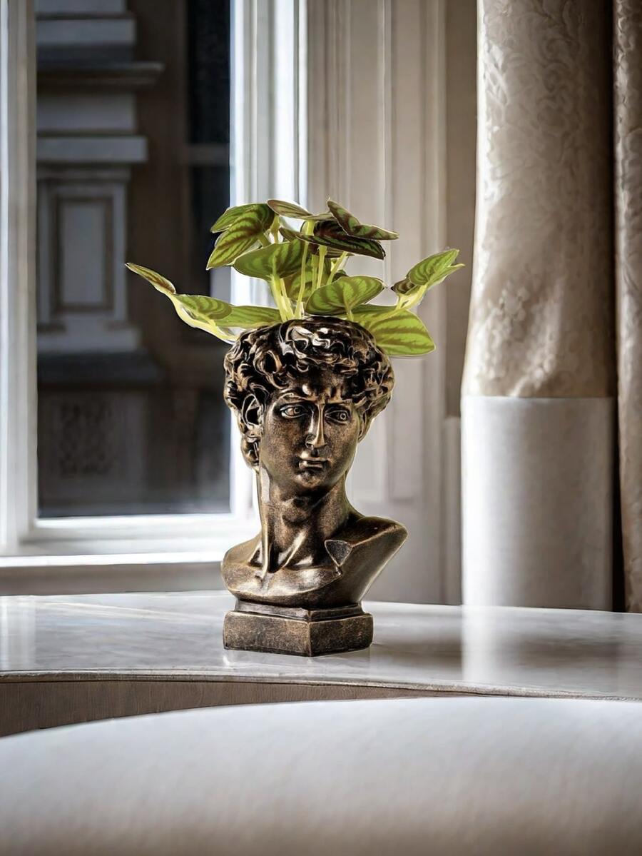 1個樹脂大衛雕像花瓶模擬樣品房屋紡織花園戶外裝飾 - 彩色 - 查看 1