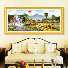 [Bright Silk Thread] Qingfei Countryside Cross Stitch Scenery Of Harvesting, Farming, Mountain And Water, Harvesting In The Fields, Living Room Diamond Painting, Khmer And Vietnamese Patterns, European Style Diy Hand Embroidery - Bright Silk Thread - View 4