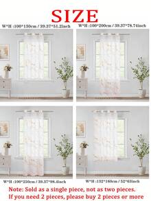 1 Miếng Phong cách hiện đại mỏng Rèm Với In Đá hoa Mô hình Và Nhẫn Áo Thiết kế , Lý tưởng Đối với Phòng ngủ Hoặc Phòng khách Đồ trang trí - Bạch kim - Xem 2