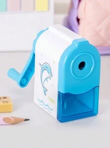 1 pièce Taille-crayon avec impression de licorne dauphin, taille-crayon manuel à manivelle pour les étudiants - cadeau parfait pour la papeterie scolaire et les fournitures de bureau ! , Taille-crayon pour enfants, Taille-crayon électrique, Taille-crayon, Taille-crayon, Taille-crayon électrique, Rentrée scolaire