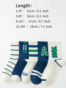 5 Con trai Điền kinh Vớ giữa bắp chân Với Mô hình , Lá thư A Chi tiết , Sọc , Lưới , Thoáng khí , Mềm mại & Thoải mái , Thích hợp Đối với Mỗi ngày Mặc Hoặc - Nhiều màu - Xem 2