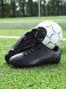 Men's Black Soccer Shoes Ag/Sg Studs Turf Football Cleats / Rugby Shoes - Black - View 1
