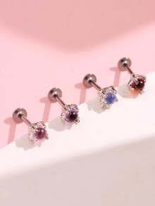 1pc Creative Stainless Steel Dragon Claw Shaped Stone Labret Lip Piercing Jewelry For Women - A - View 5