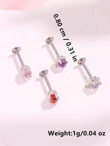 1pc Creative Stainless Steel Dragon Claw Shaped Stone Labret Lip Piercing Jewelry For Women - A - View 8