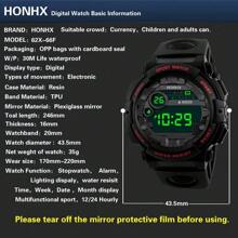 Honhx 1 Pieza Reloj Deportivo Para Niños Con Correa De Goma Y Esfera Digital Redonda. Adecuado Para La Vida Diaria, Ideal Como Regalo Para Parejas/festival - Rojo - Ver 3