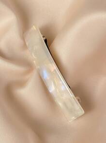 Pinza de resorte de acetato rectangular con estilo de sirena, pasador de pelo, pinzas para el cabello, barrettes, sujetador de cola de caballo para mujeres, pinzas de pelo casuales, accesorios para el cabello - Blanco - Ver 2