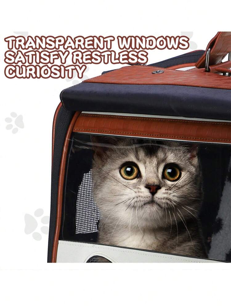 FULED Dog /Cat Carrier Backpack ,Expandable Leather Pet Travel Portable Bag Carrier For Cat And Small Dog Home & Outdoor, Quality PU Leather Dog Bag, Collapsible Portable Pet Carrier Handbag For Travel Walking Hiking. - Red and White - View 9