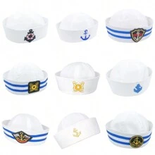 1pc Sailor Hat Captain Hat Halloween Costume Accessory - White - View 12