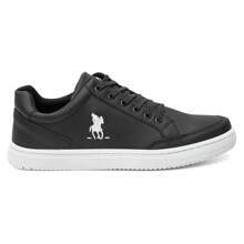 Men's Polo Plus Casual Style Sneakers - Comfortable - Black and White - View 7