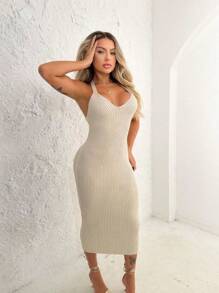 Women Sweater Dresses - Sand - View 2