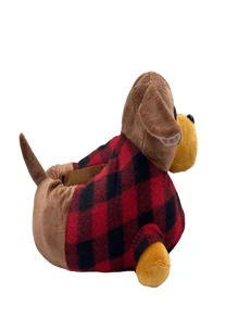 Pantuflas Perrito Salchicha Hombre Mujer De Peluche Algodón Antiderrapante Cómodas Ligeras Divertidas - Marrón - Ver 2