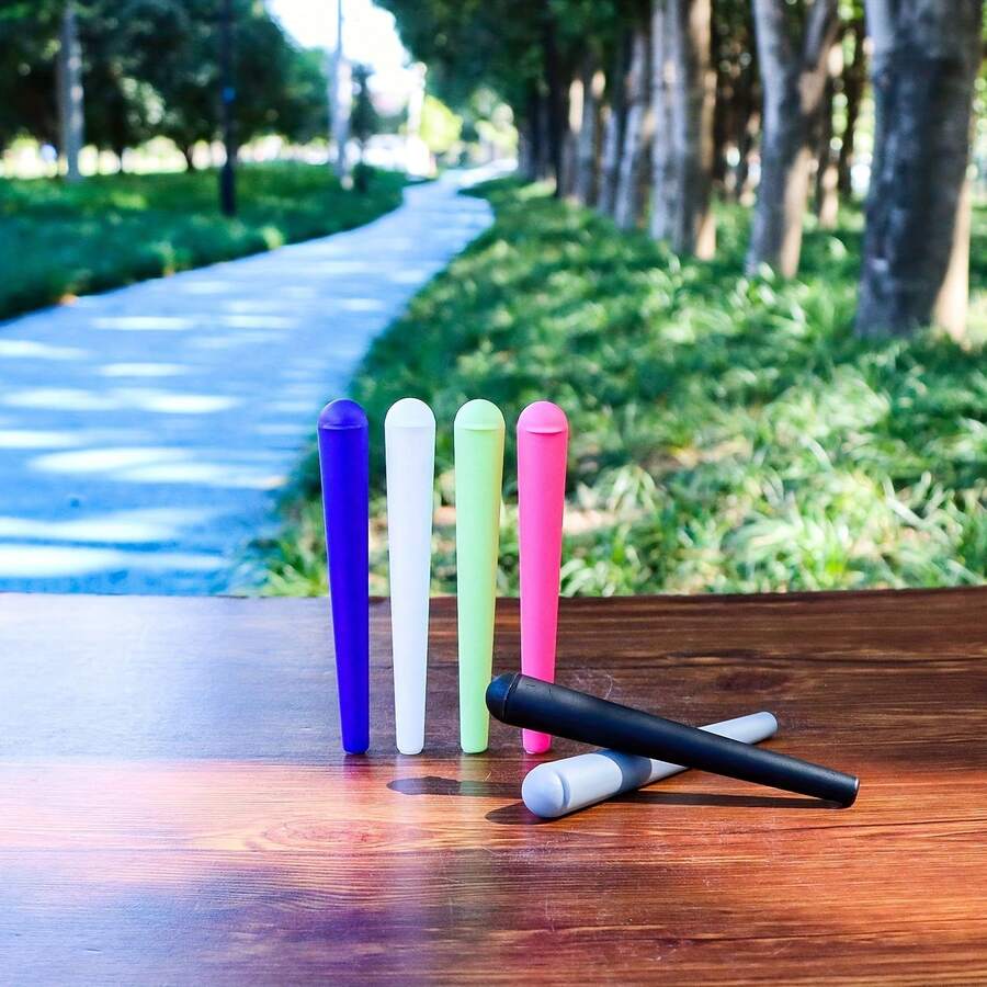 Rolling Cone Paper Jar, 4.7" Plastic Herb Tube Stash Jars, Cigarette