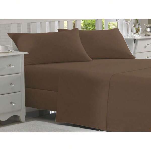 Kit Jogo Lençol de Cama Casal 3 Peças Liso com Elástico Cores Variadas