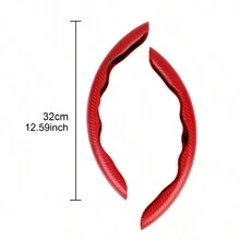 汽車方向盤輔助套超細纖維皮革通用汽車內裝配件 1 對碳纖維外觀 - 黑色 - 查看 7