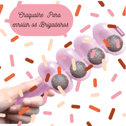 Molde Enrolador Boleador Chocalho Para Fazer Doces Brigadeiro beijinho de Plástico Rosa Claro