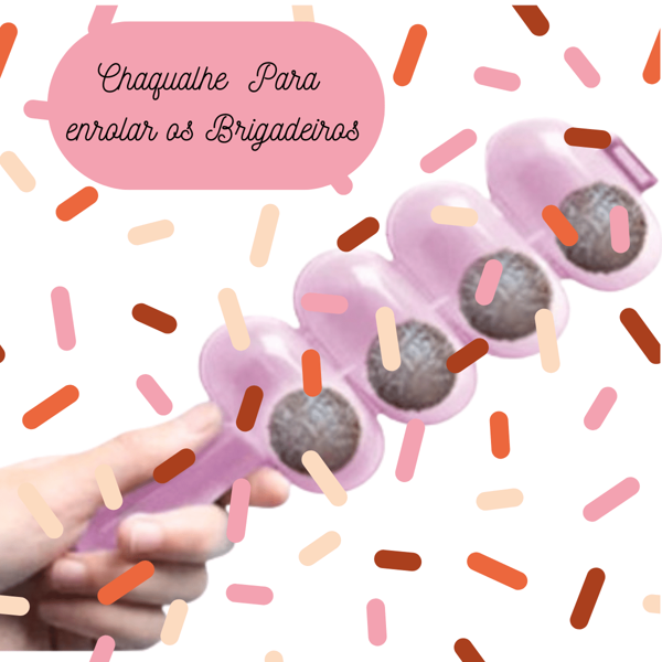 Molde Enrolador Boleador Chocalho Para Fazer Doces Brigadeiro beijinho de Plástico Rosa Claro