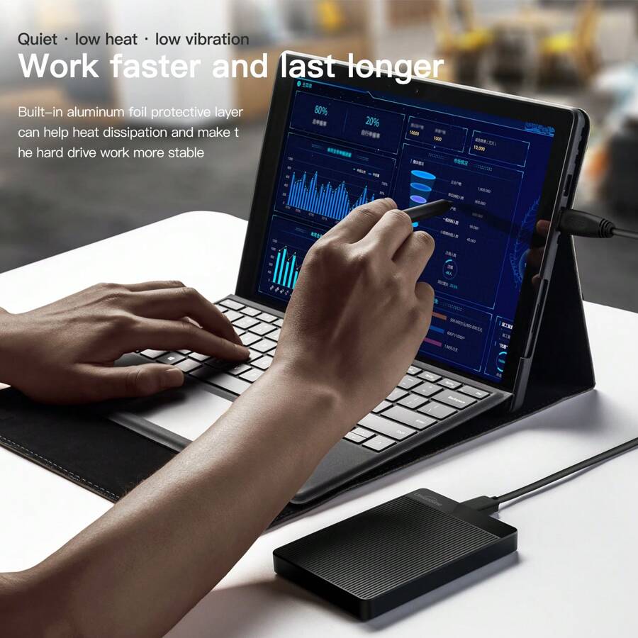 2.5-Inch Portable External Hard Drive, Capacity Options: 250GB, 500GB, 1TB, USB 3.0 Interface, Compatible With MacBook, PC, Desktop And Other Devices