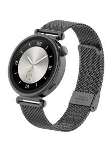 兼容华为 Watch Gt4 41mm 不锈钢网扣表带/18mm 直端通用兼容部分三星型号作为返校学生的礼物 - 黑色 - 查看 1